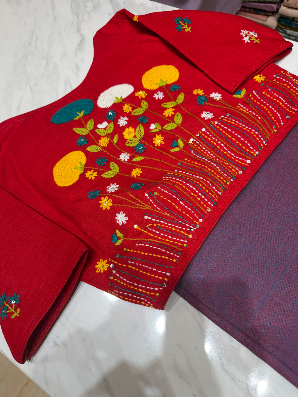 Saree & Blouse combo | COT0426COM