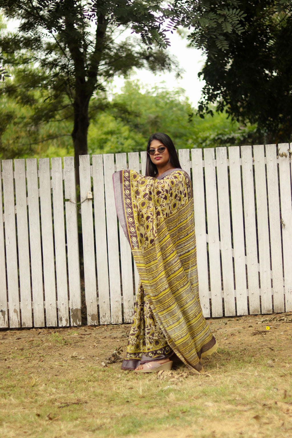Organic Linen sarees | LICOSA2811