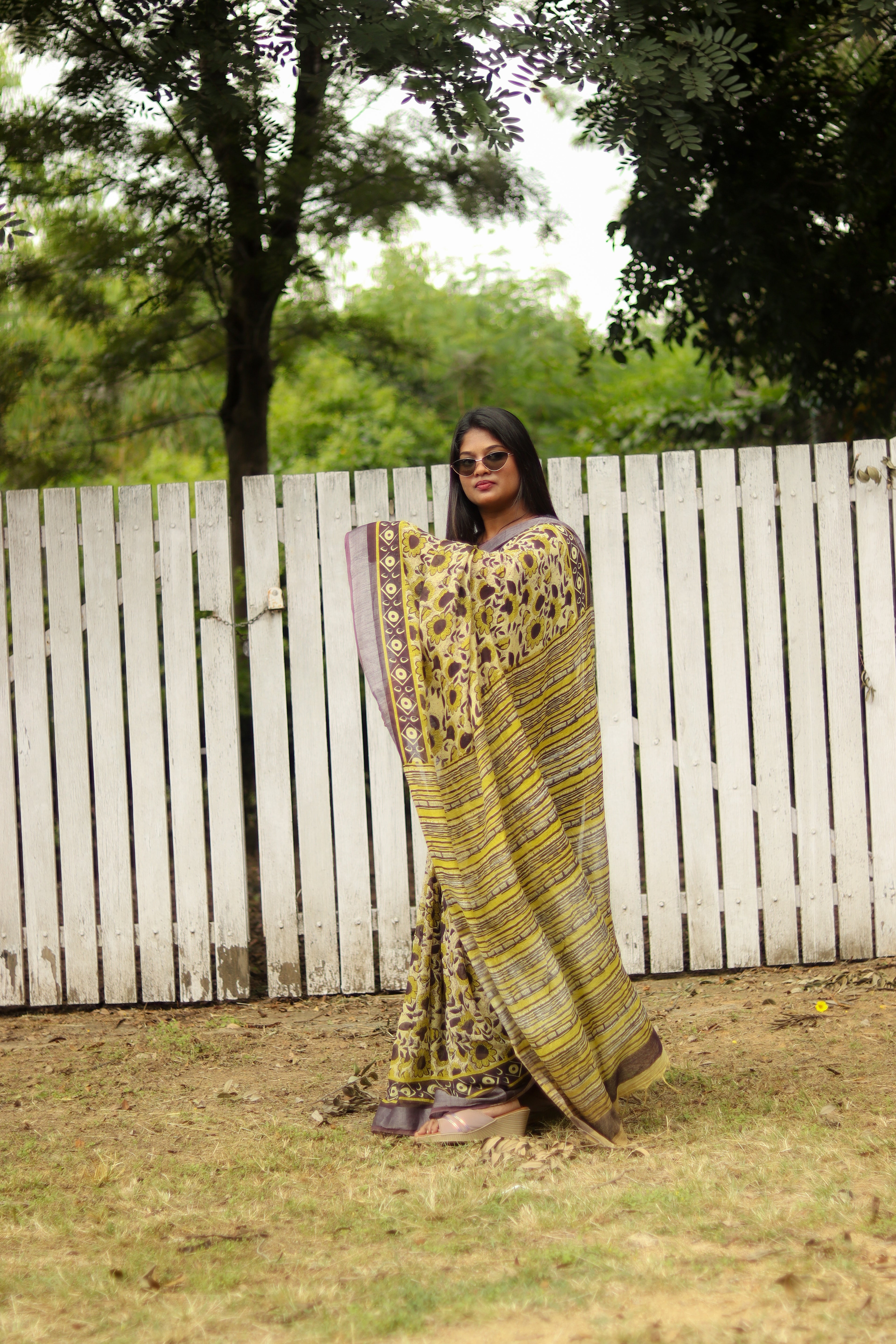 Organic Linen sarees | LICOSA2811