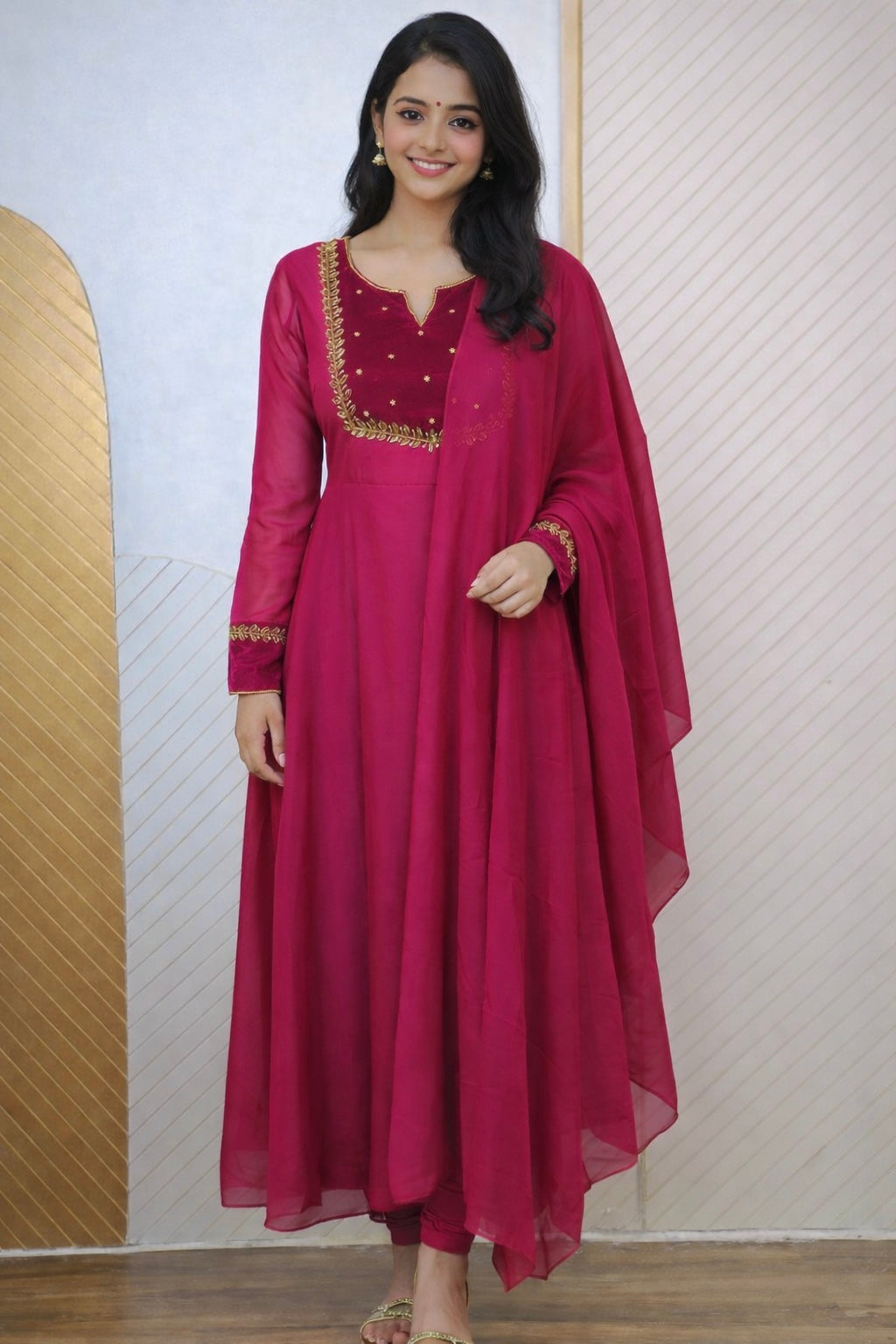 Georgette Handwork Kurti | GEKU2112