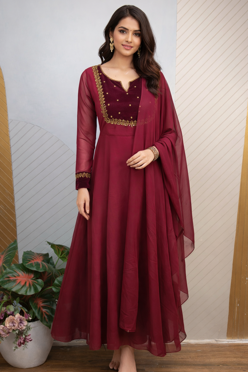 Georgette Handwork Kurti | GEKU2112