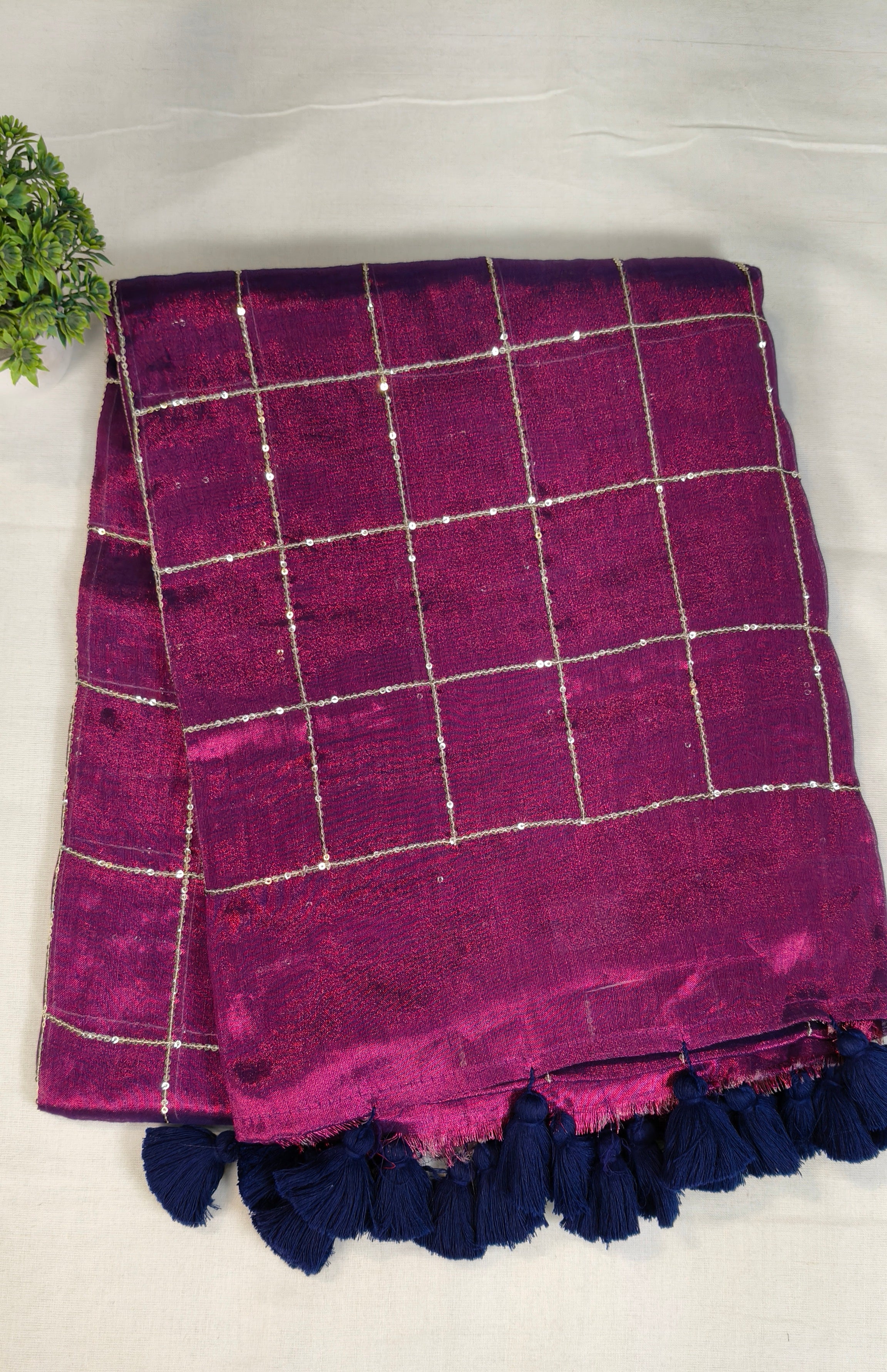 Premium khadi tissue sequence saree| KHATISA1112