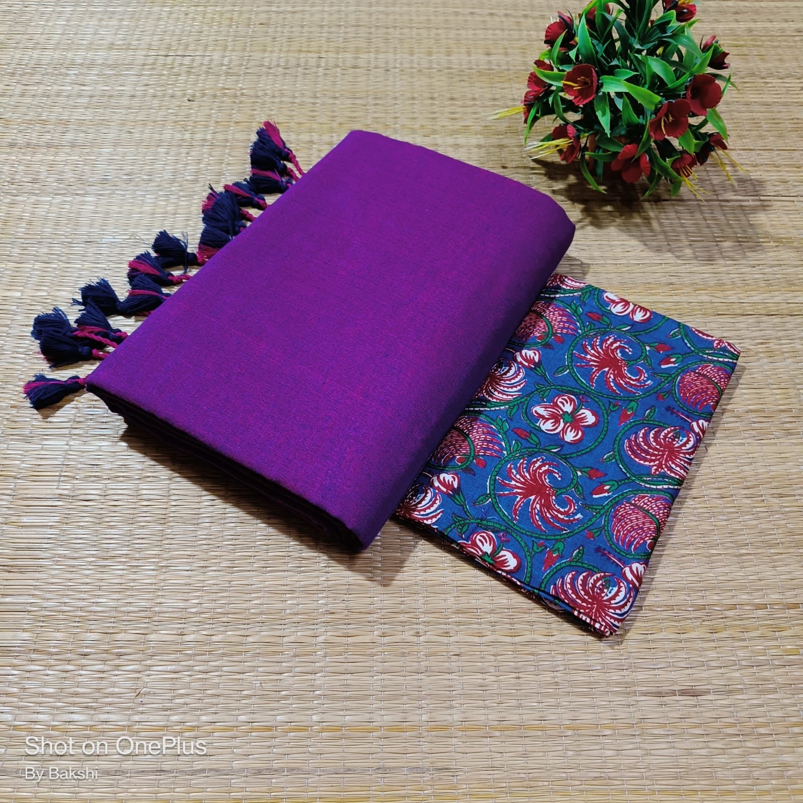 Khadi cotton and blouse combo | KADBL1511