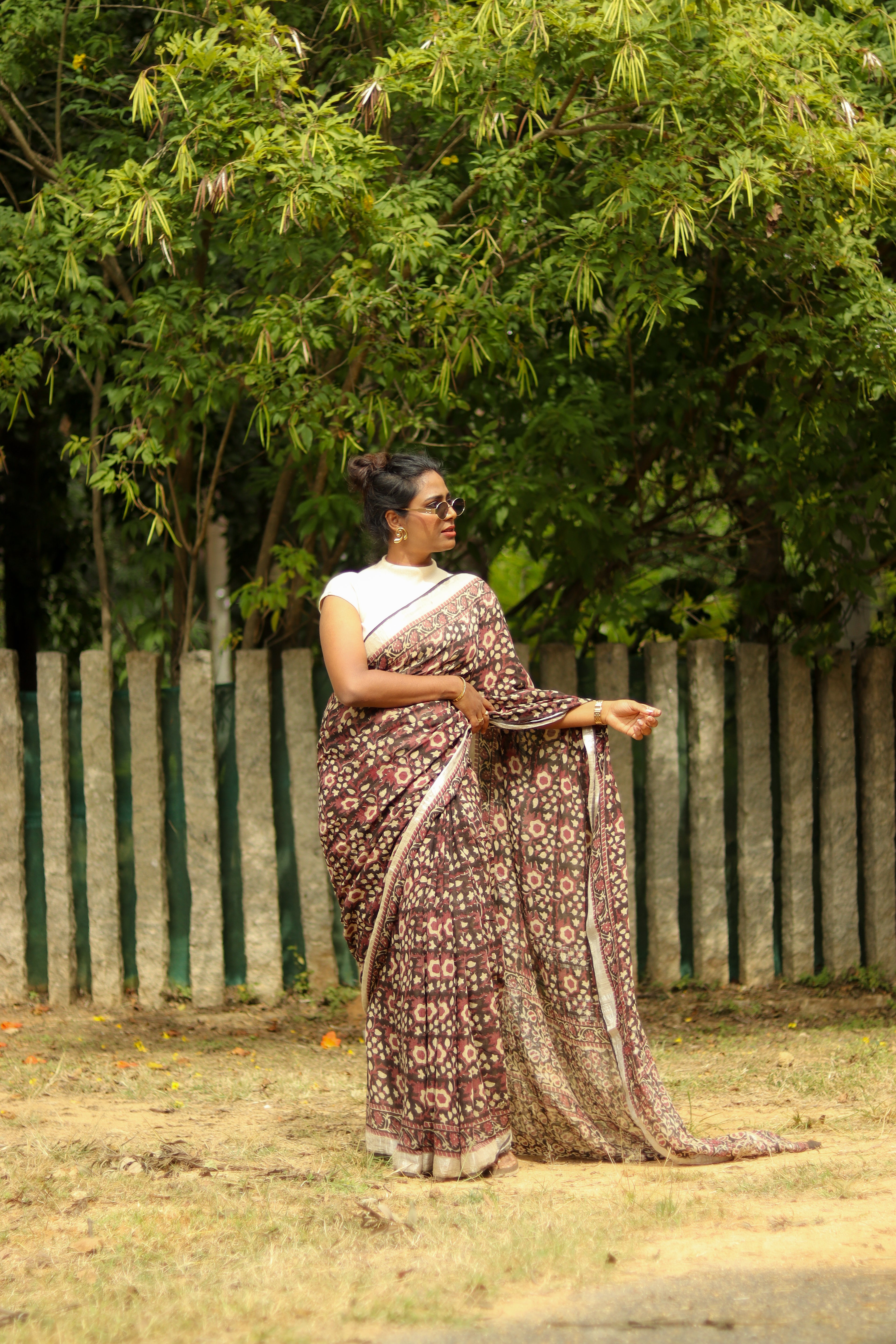 Organic Linen sarees | LICOSA2811