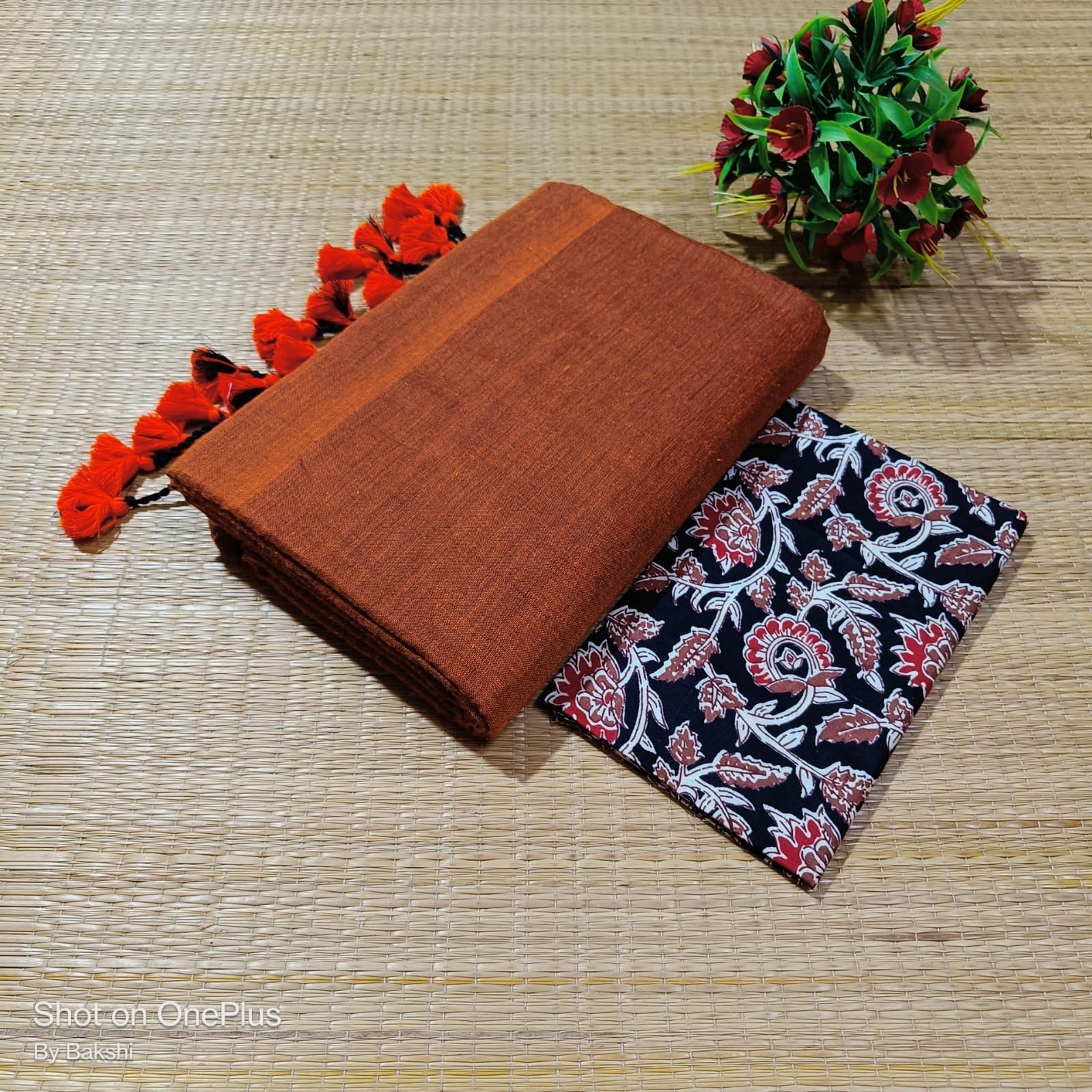 Khadi cotton and blouse combo | KADBL1511