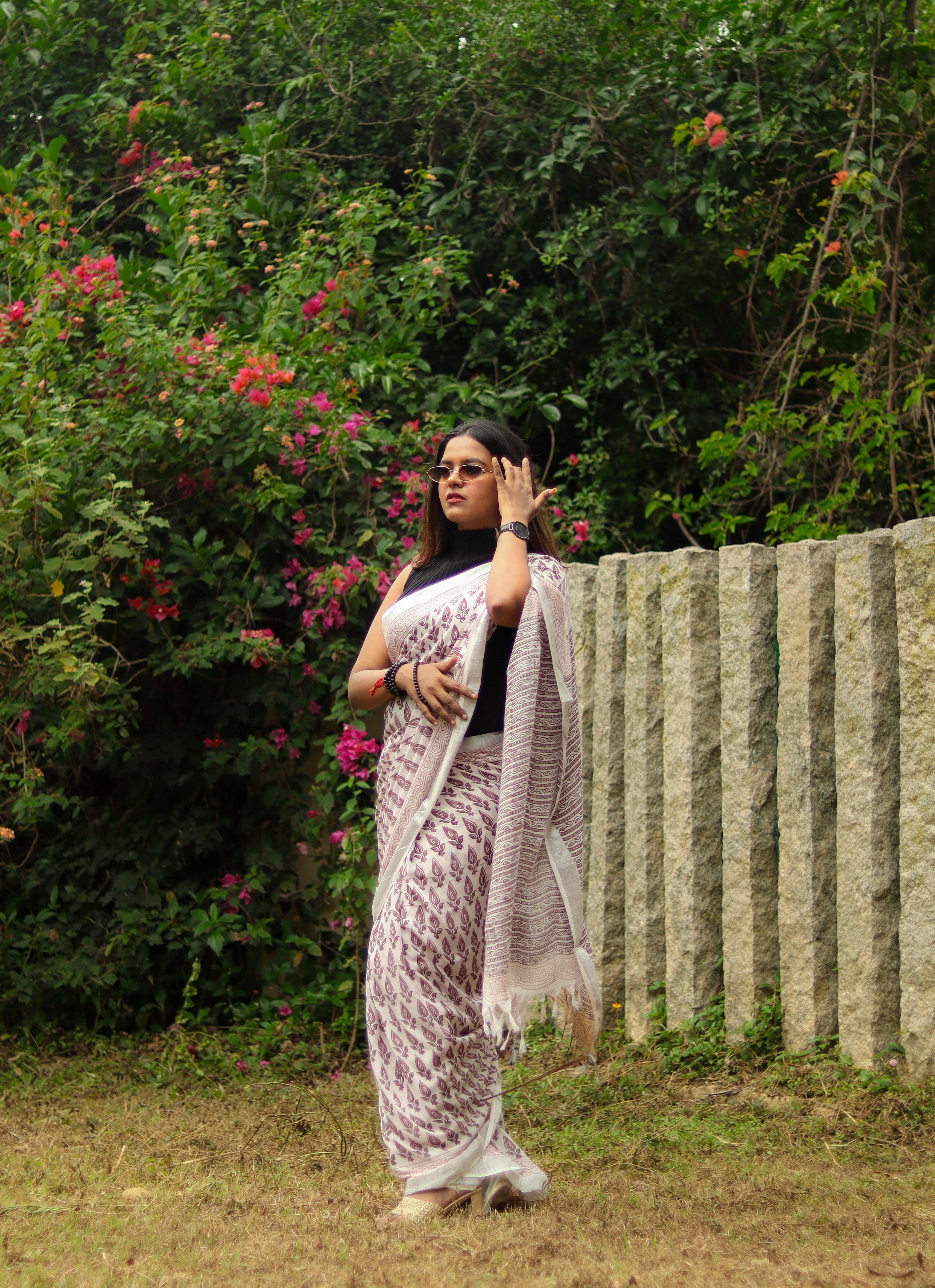 Organic Linen sarees | LICOSA2811