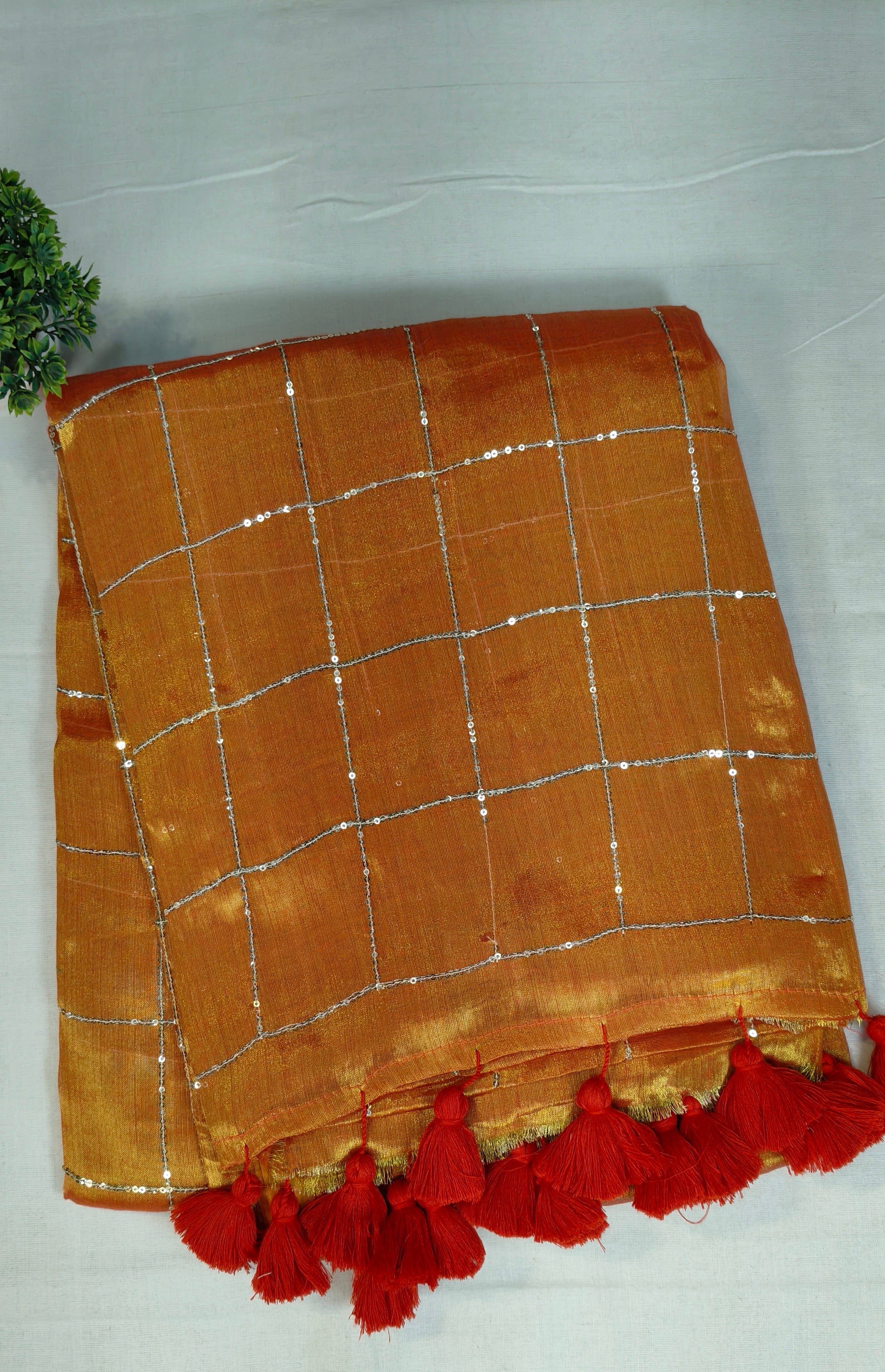 Premium khadi tissue sequence saree| KHATISA1112