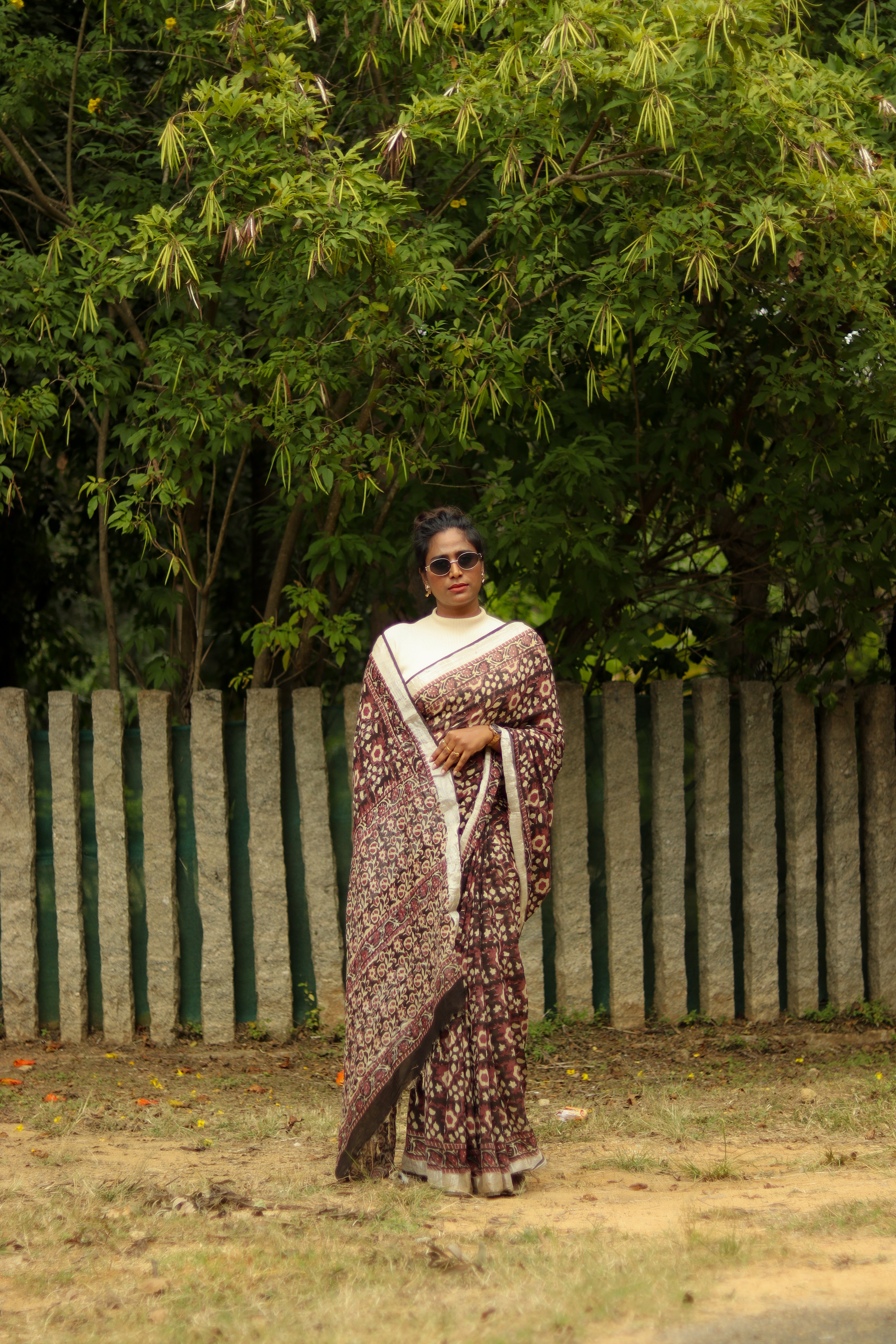 Organic Linen sarees | LICOSA2811