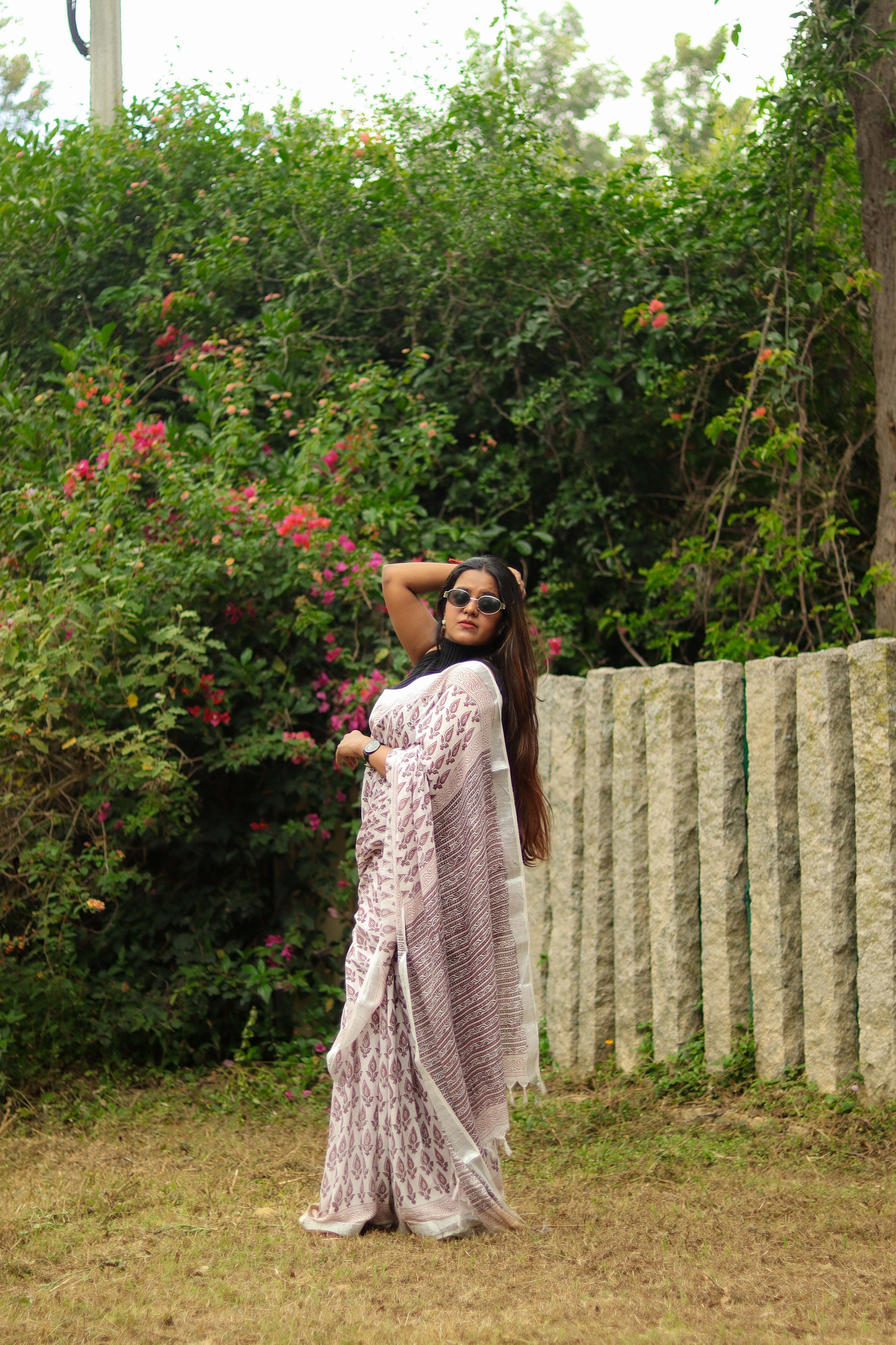 Organic Linen sarees | LICOSA2811