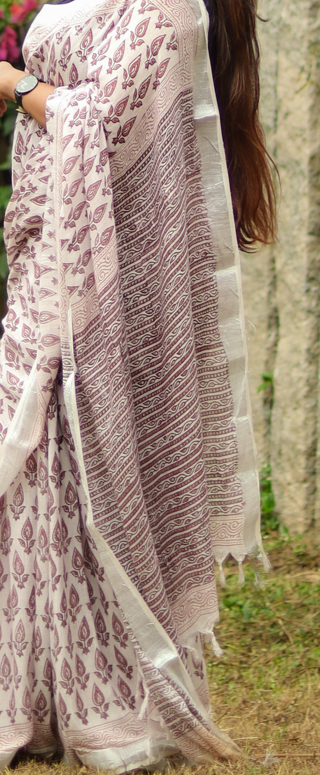 Organic Linen sarees | LICOSA2811
