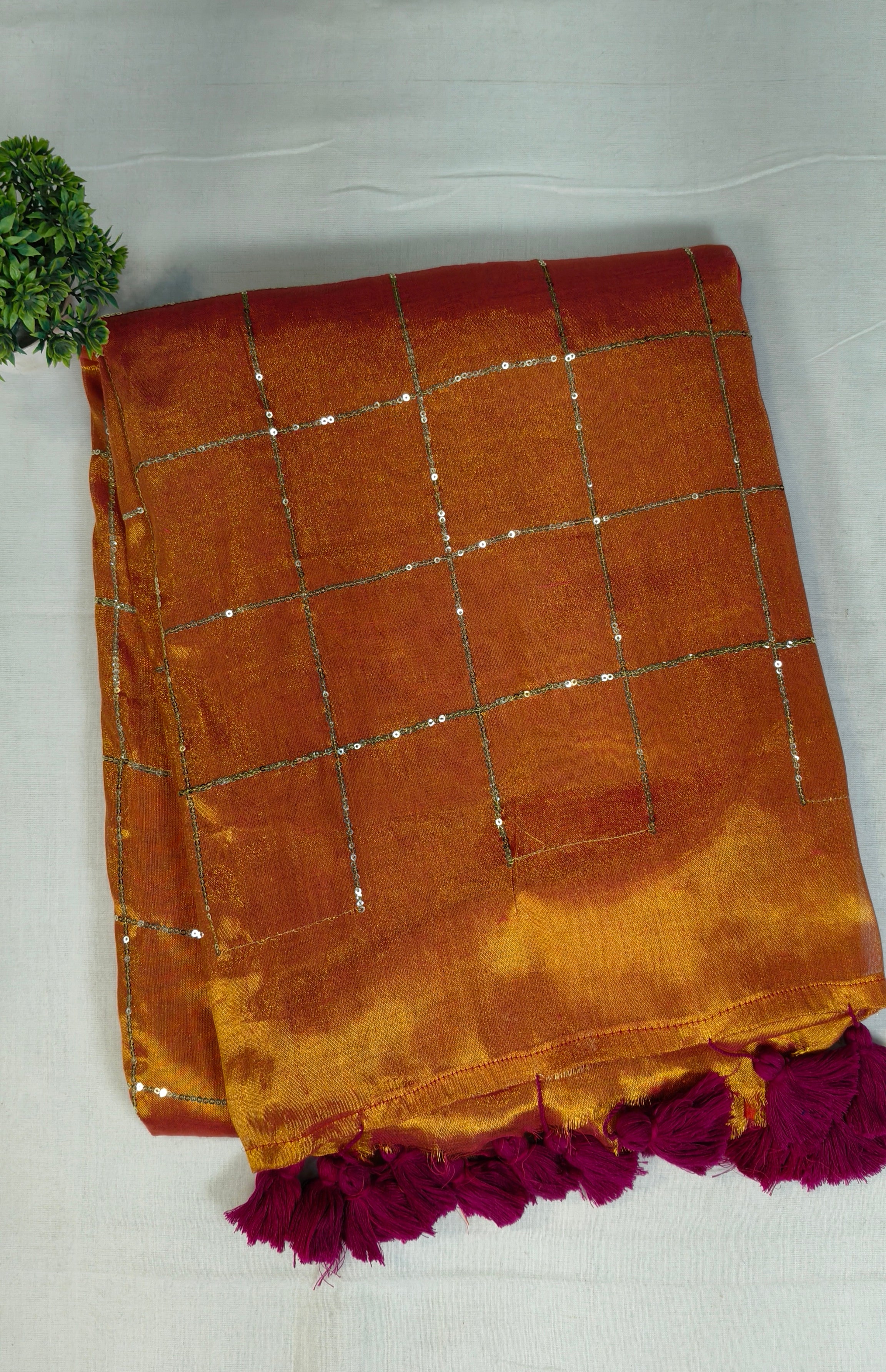 Premium khadi tissue sequence saree| KHATISA1112