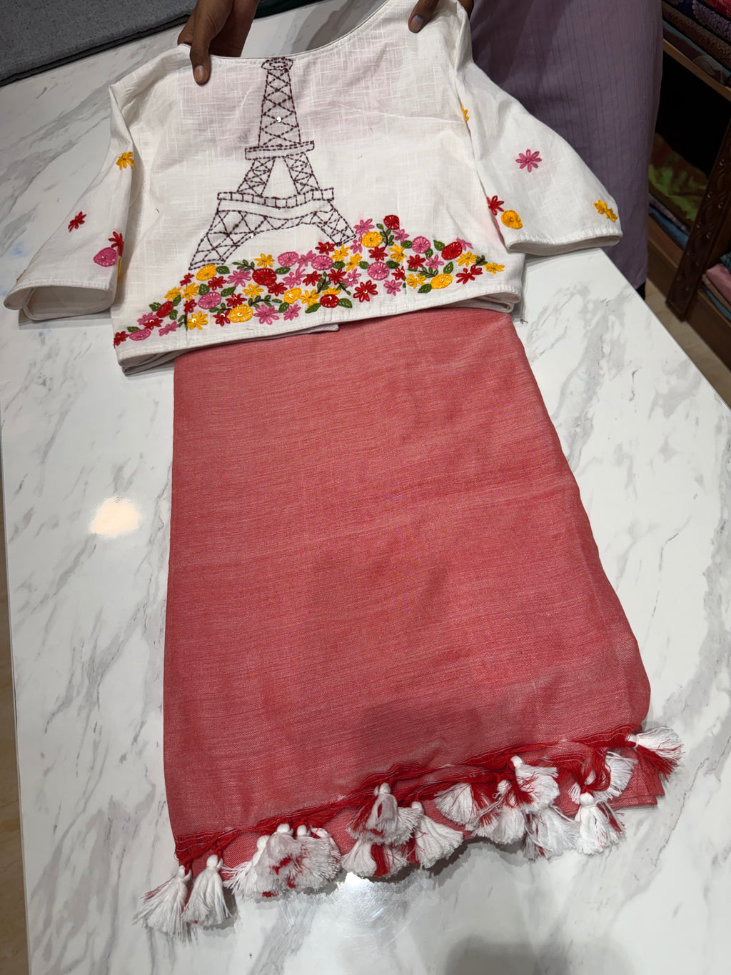 Saree & Blouse combo | COT0426COM