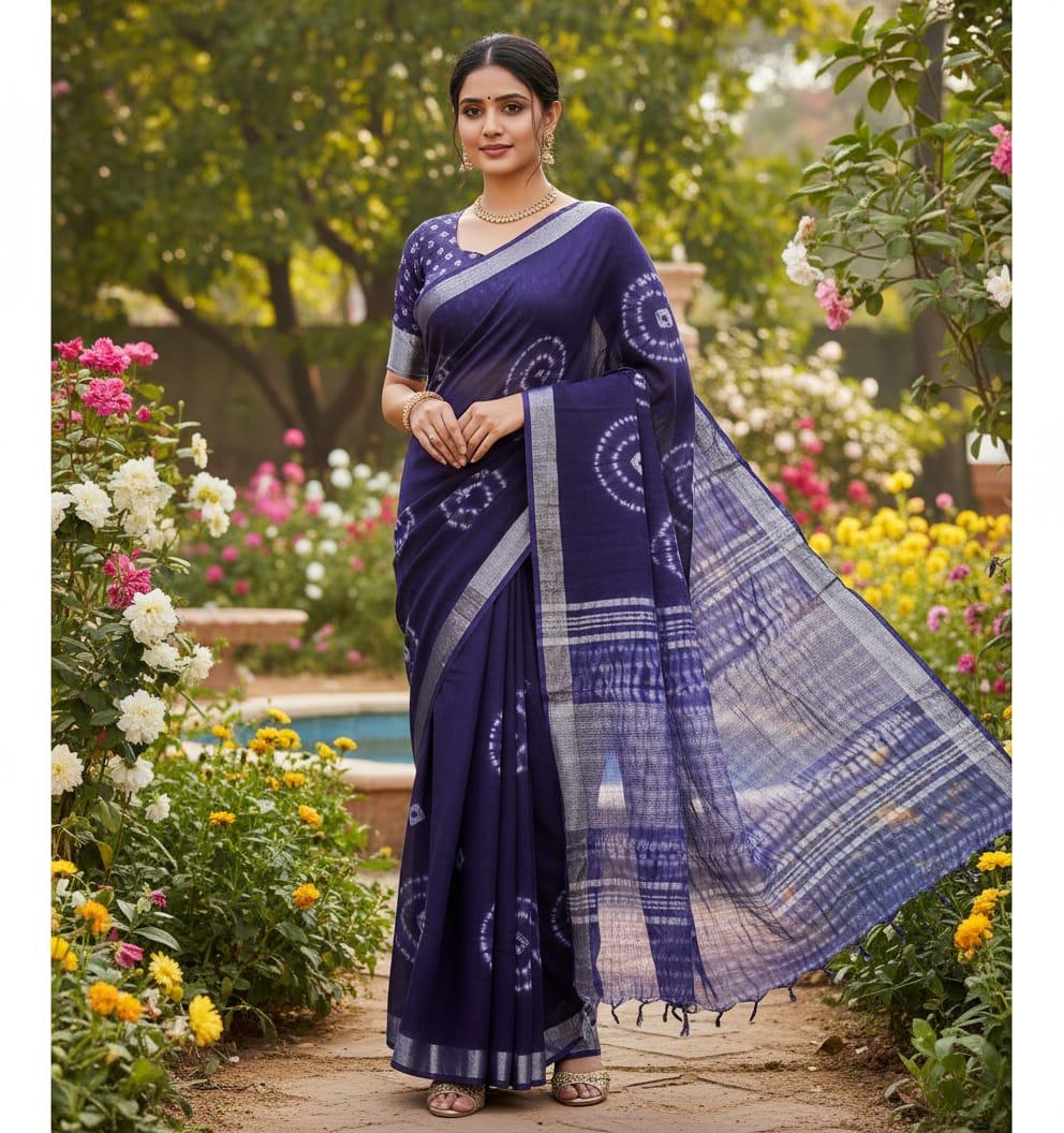 Organic Linen sarees | LICOSA2811