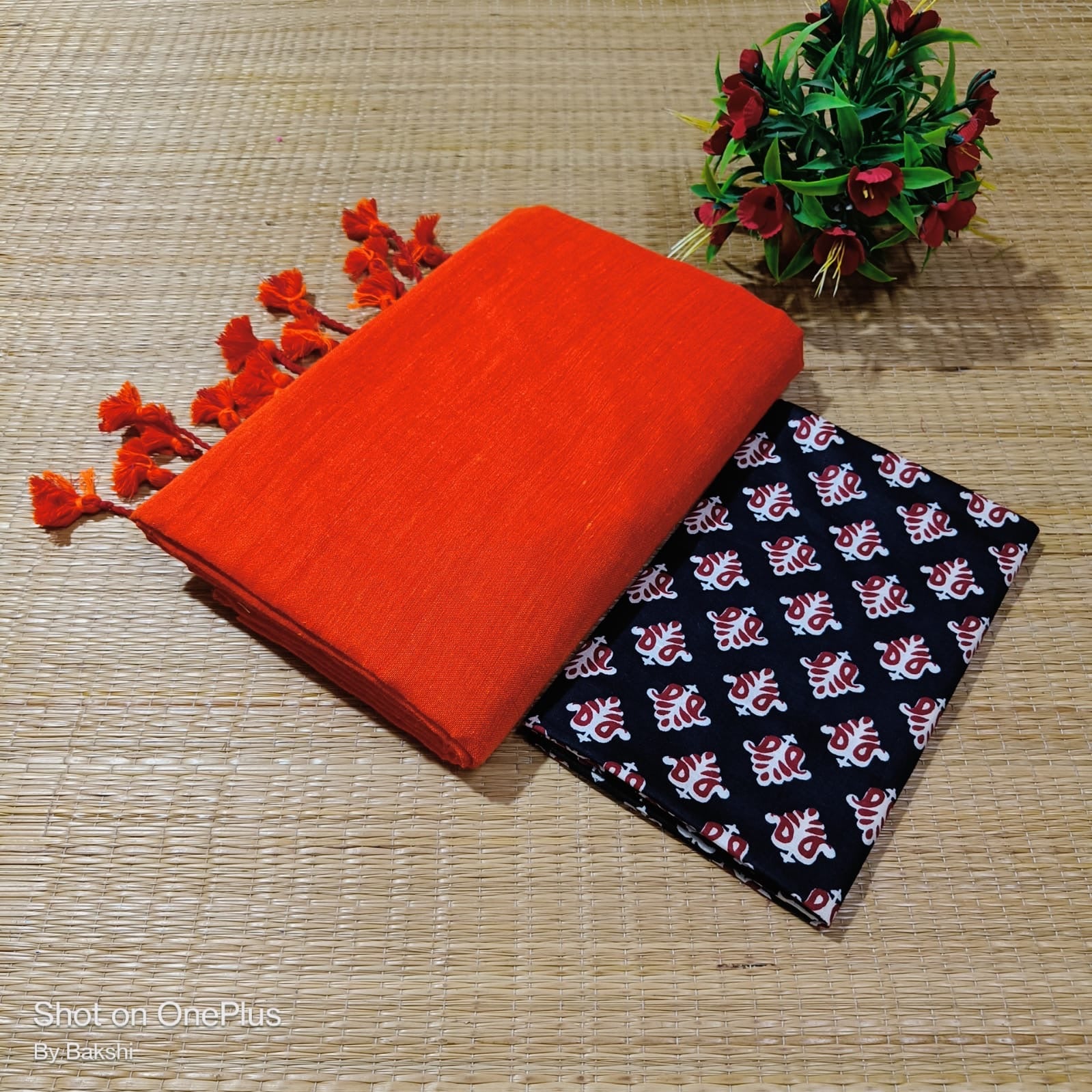 Khadi cotton and blouse combo | KADBL1511