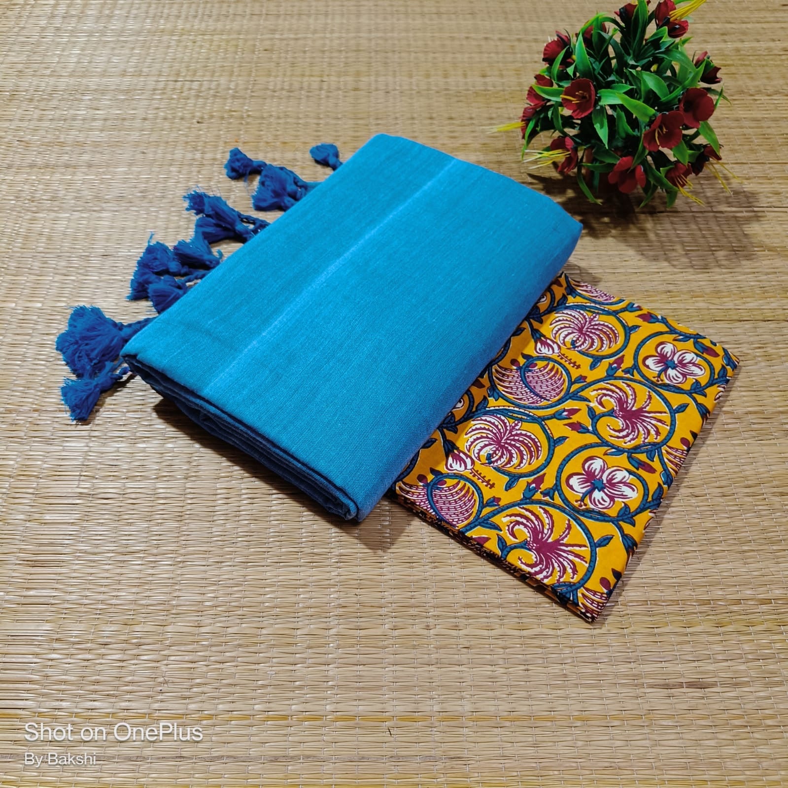 Khadi cotton and blouse combo | KADBL1511