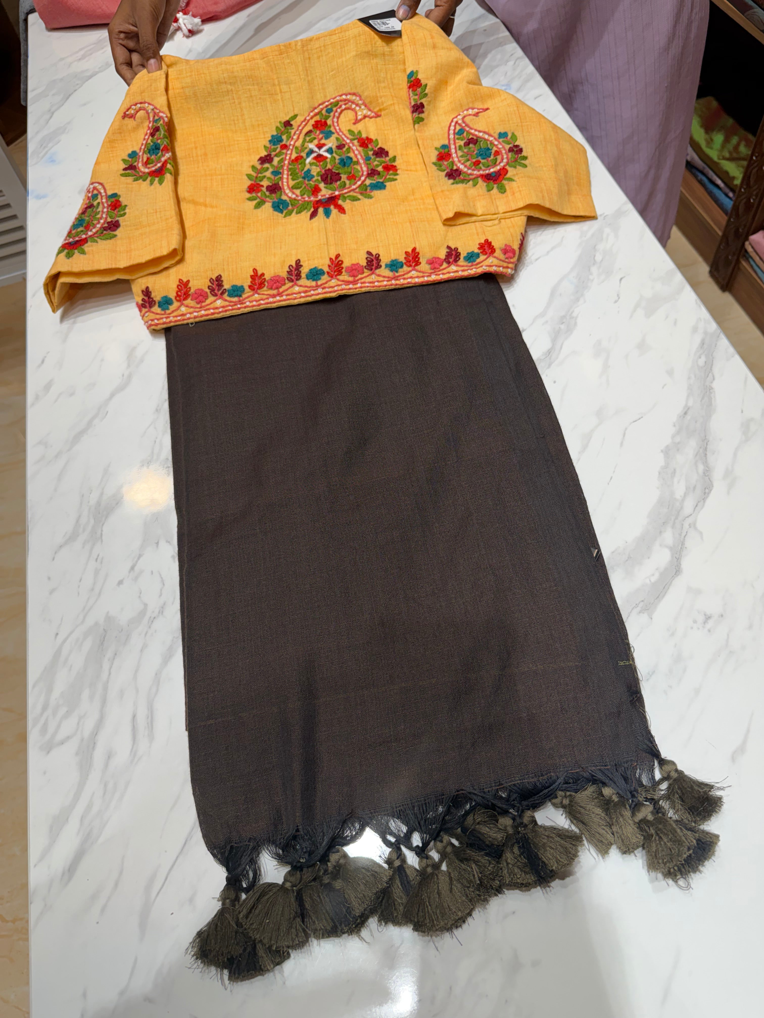 Saree & Blouse combo | COT0426COM