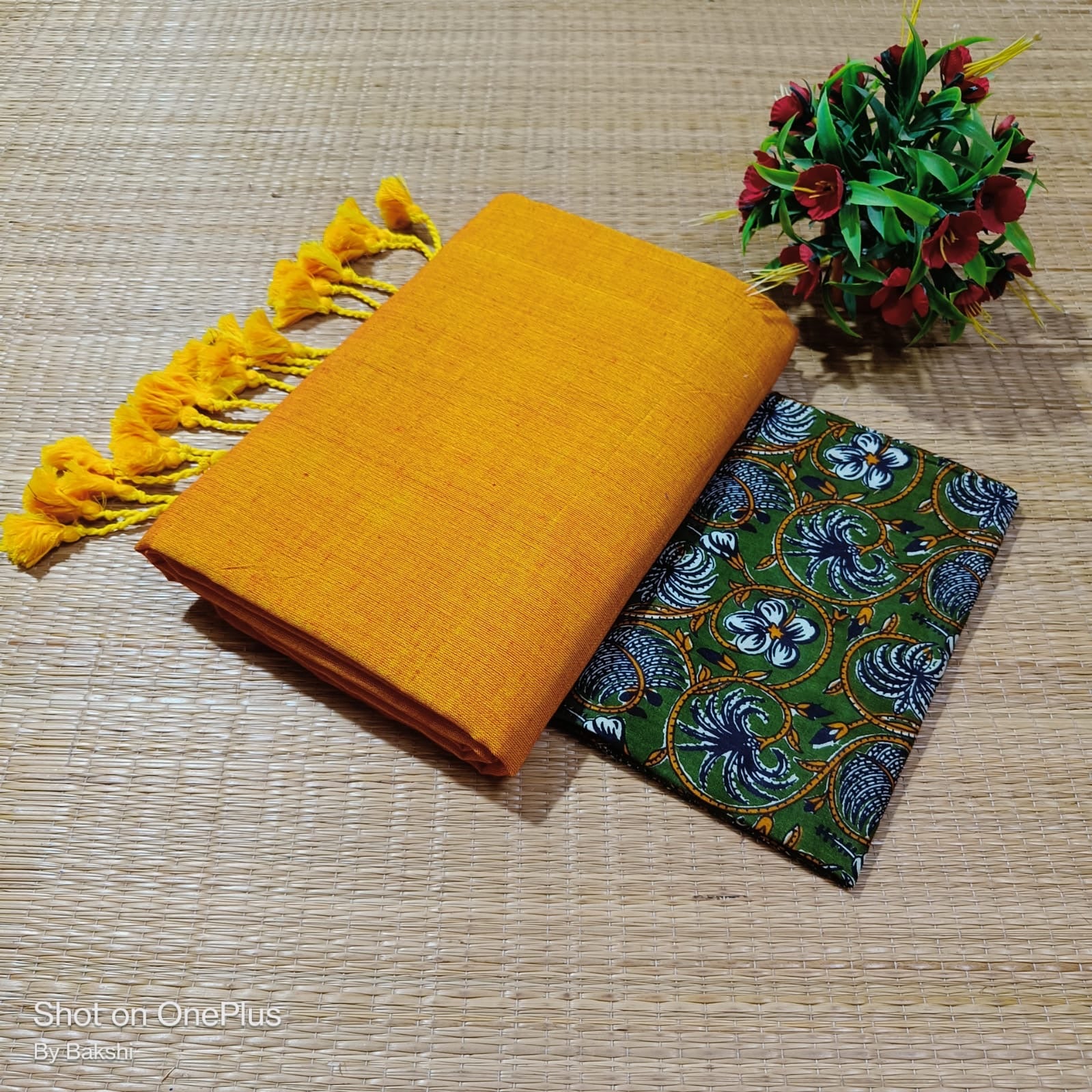 Khadi cotton and blouse combo | KADBL1511