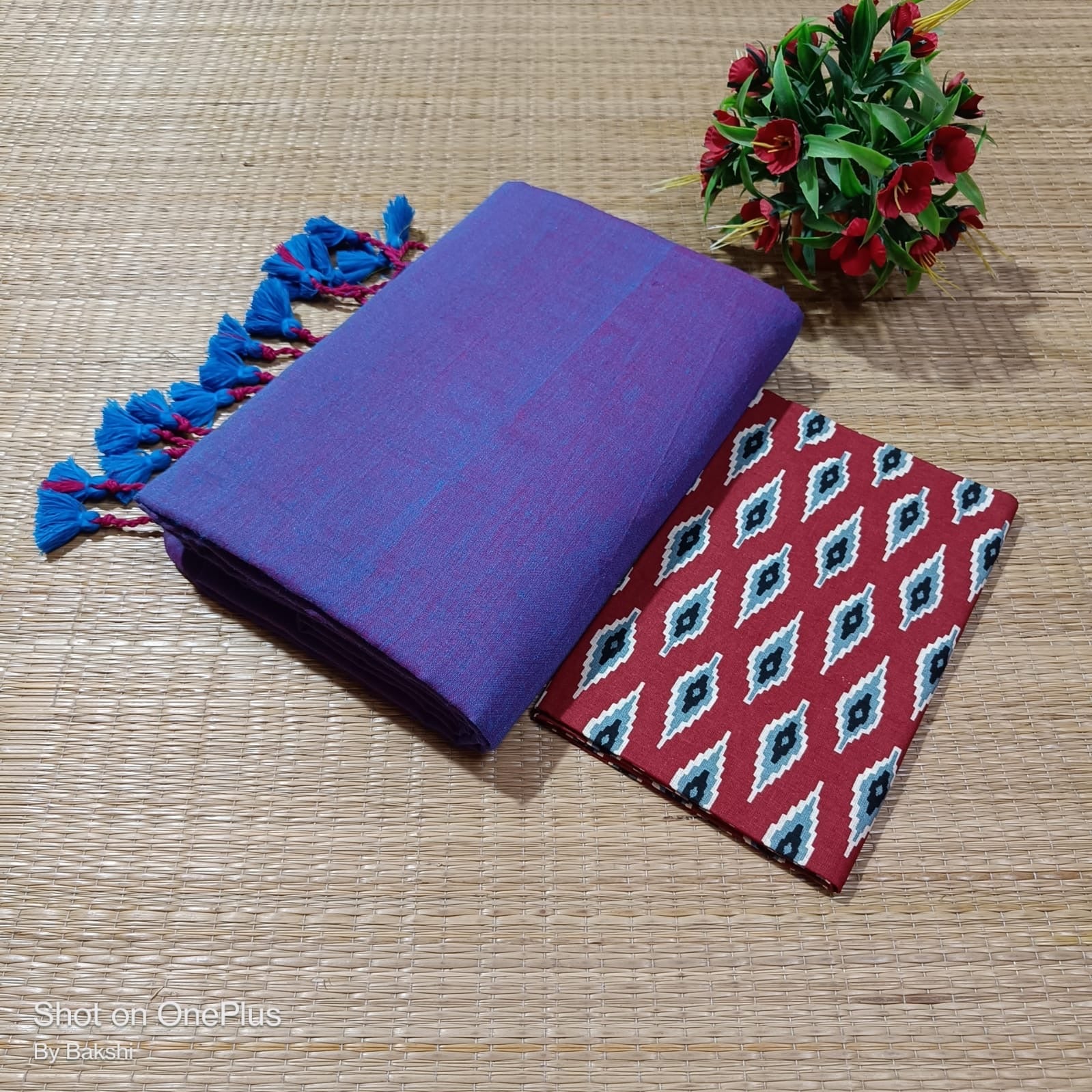 Khadi cotton and blouse combo | KADBL1511