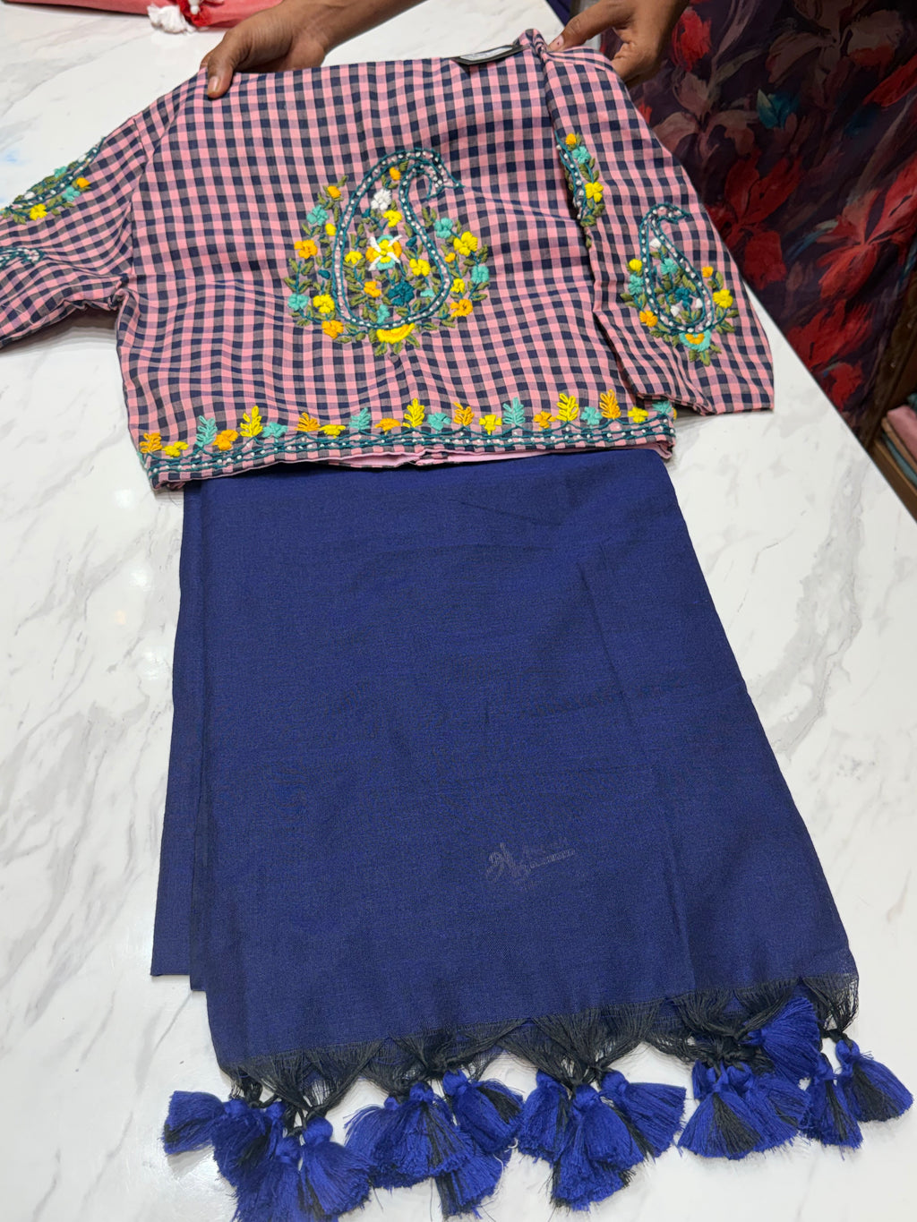 Saree & Blouse combo | COT0426COM