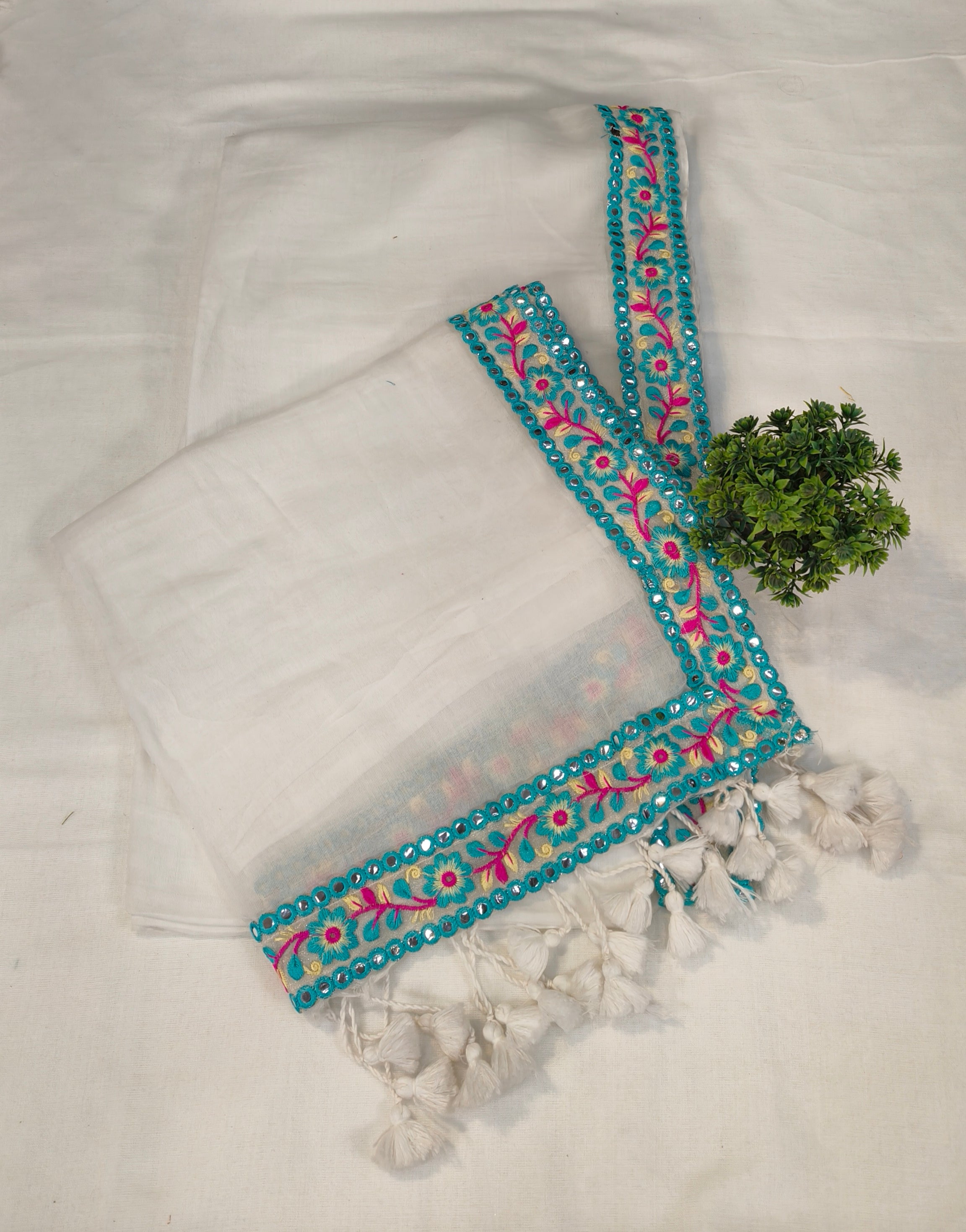 Mul cotton with embroidery lace | MULSA2311